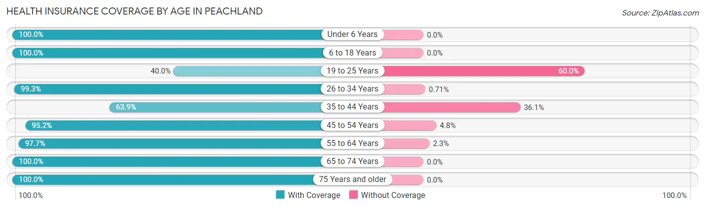 Health Insurance Coverage by Age in Peachland