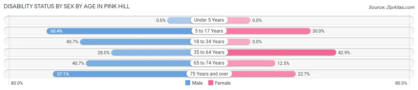 Disability Status by Sex by Age in Pink Hill