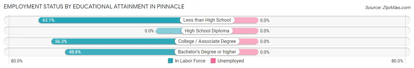 Employment Status by Educational Attainment in Pinnacle