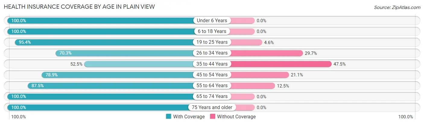 Health Insurance Coverage by Age in Plain View
