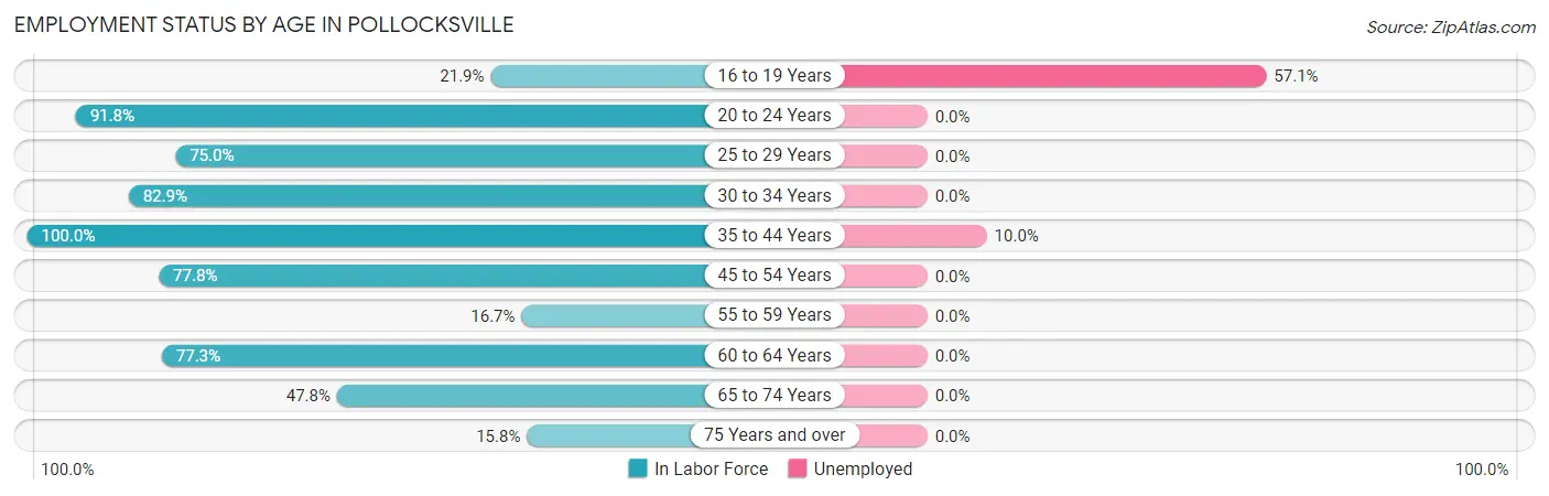 Employment Status by Age in Pollocksville
