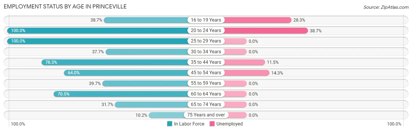 Employment Status by Age in Princeville