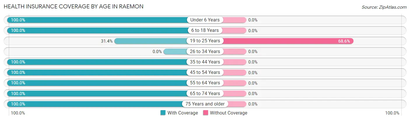 Health Insurance Coverage by Age in Raemon