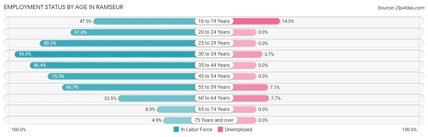 Employment Status by Age in Ramseur