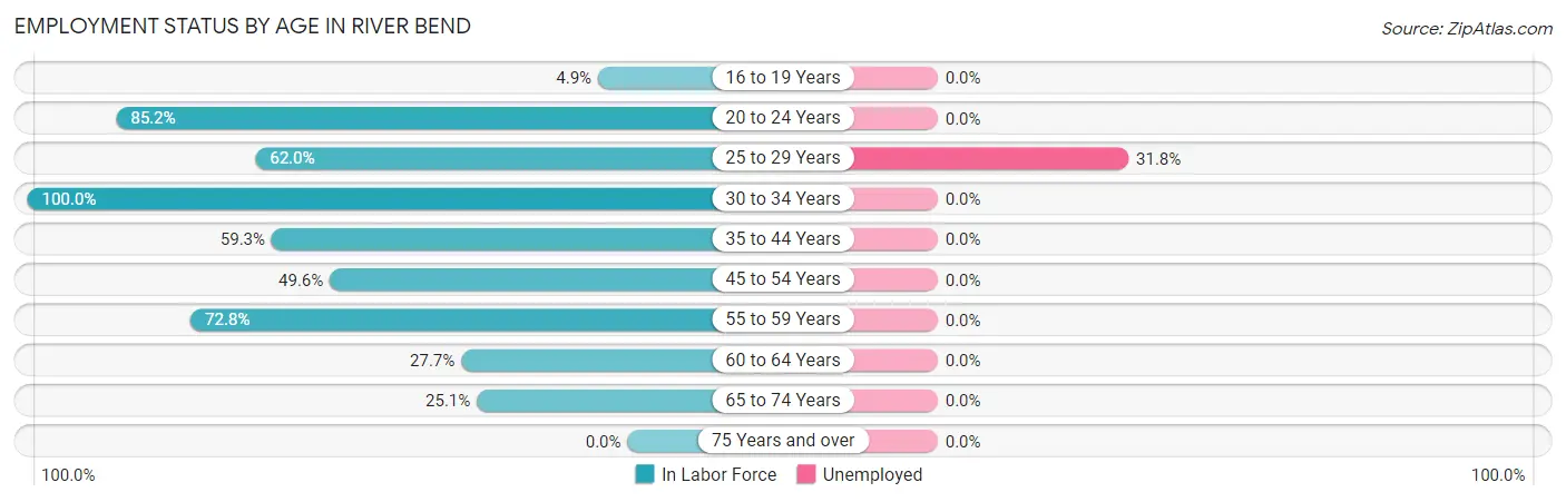 Employment Status by Age in River Bend