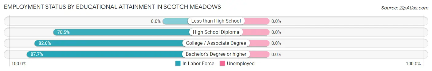 Employment Status by Educational Attainment in Scotch Meadows