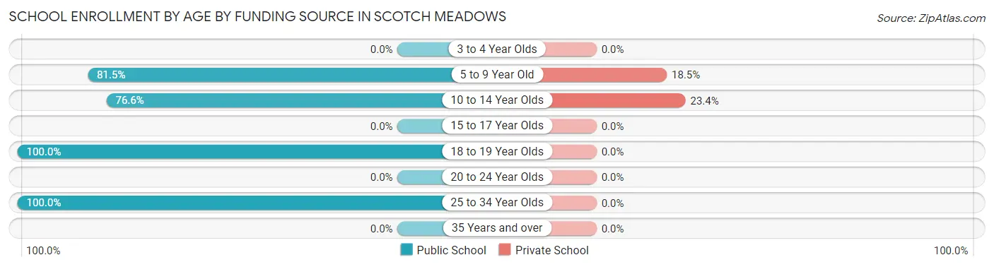 School Enrollment by Age by Funding Source in Scotch Meadows