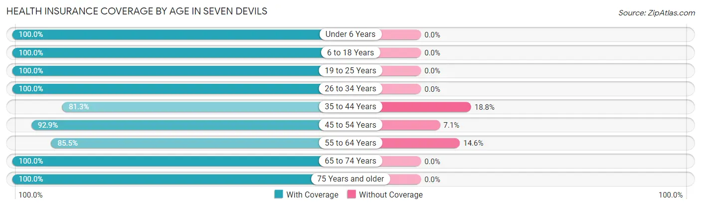Health Insurance Coverage by Age in Seven Devils