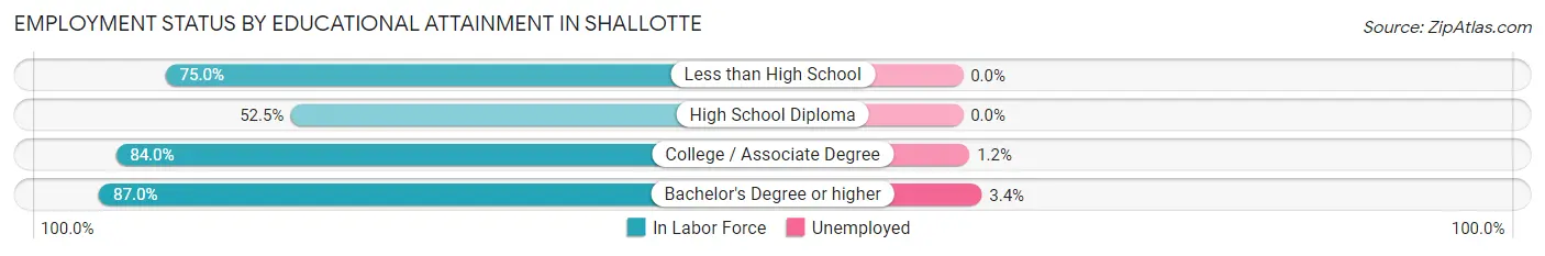 Employment Status by Educational Attainment in Shallotte