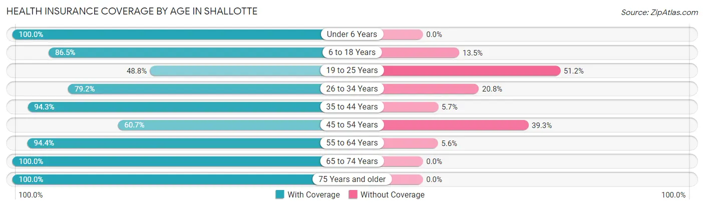 Health Insurance Coverage by Age in Shallotte