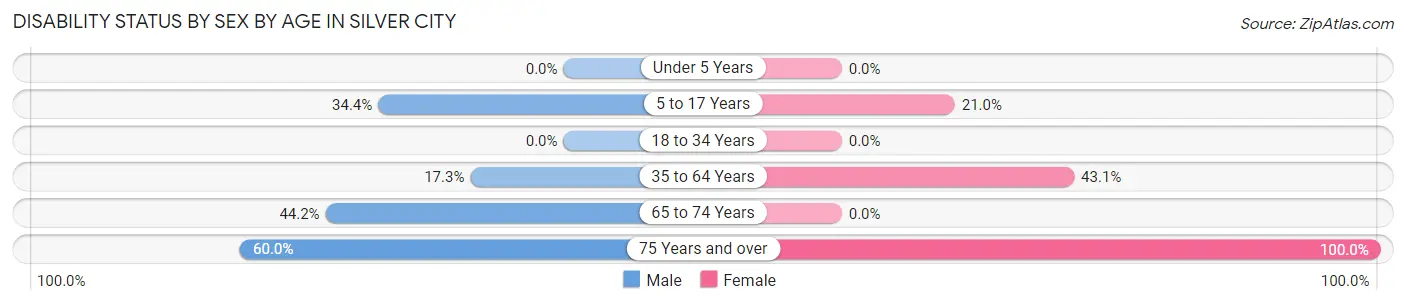 Disability Status by Sex by Age in Silver City