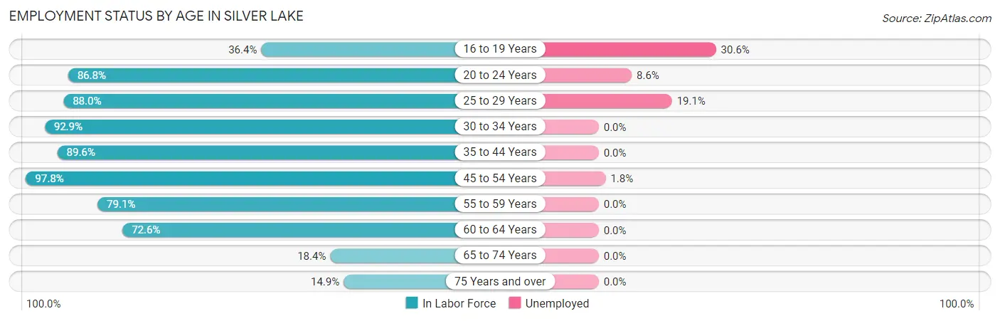 Employment Status by Age in Silver Lake