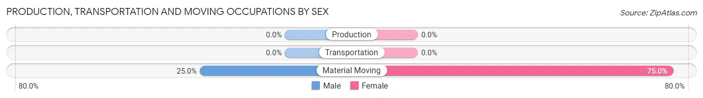 Production, Transportation and Moving Occupations by Sex in Sims