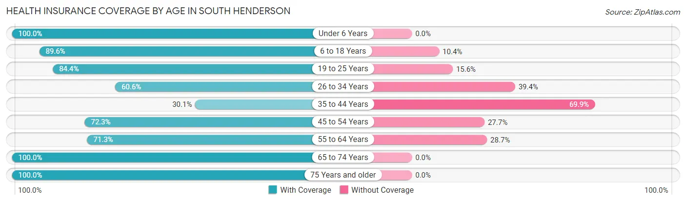 Health Insurance Coverage by Age in South Henderson