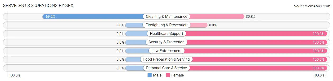 Services Occupations by Sex in South Henderson