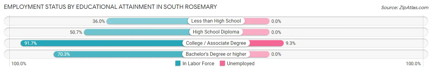Employment Status by Educational Attainment in South Rosemary