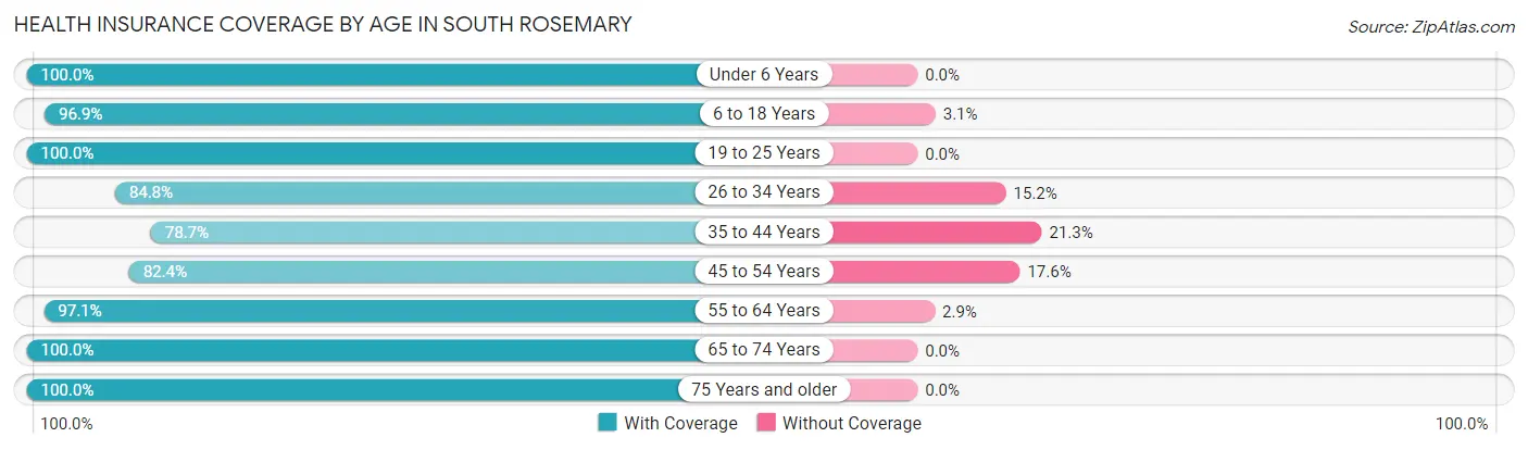 Health Insurance Coverage by Age in South Rosemary