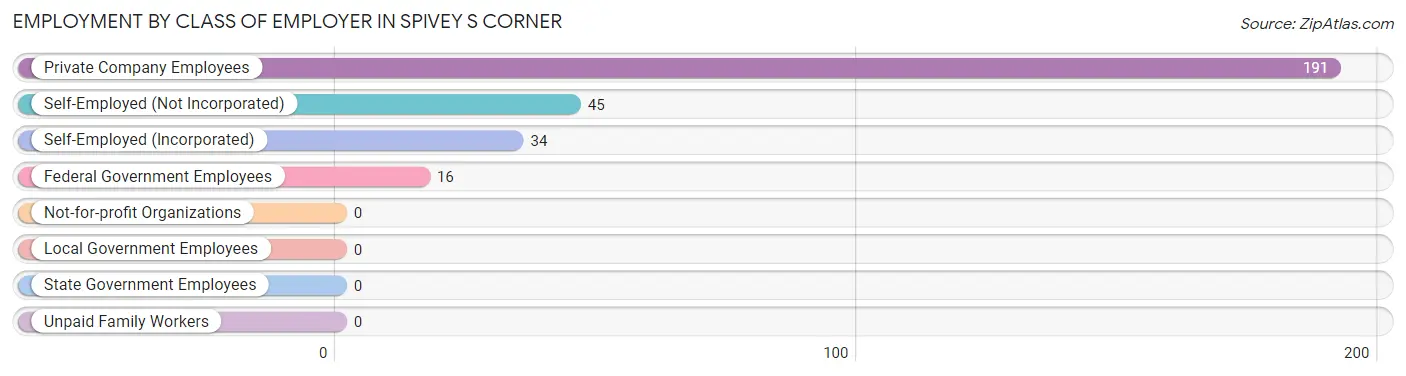 Employment by Class of Employer in Spivey s Corner