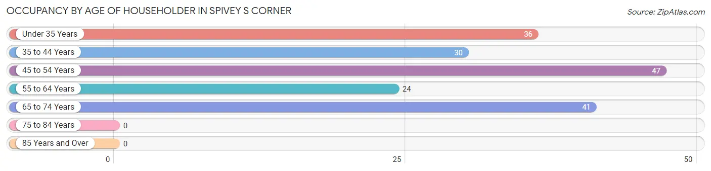 Occupancy by Age of Householder in Spivey s Corner