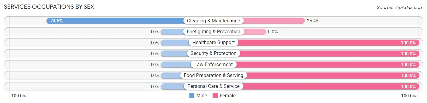 Services Occupations by Sex in St Pauls