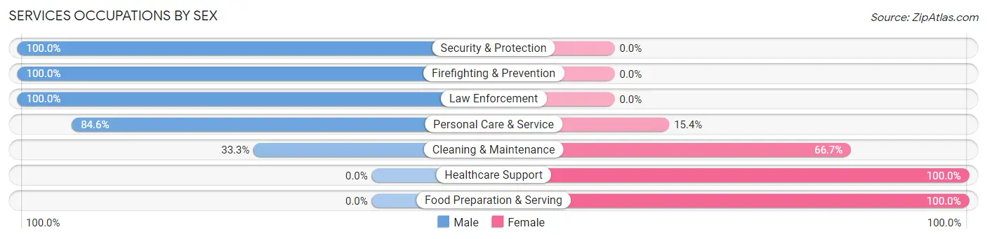 Services Occupations by Sex in Stedman