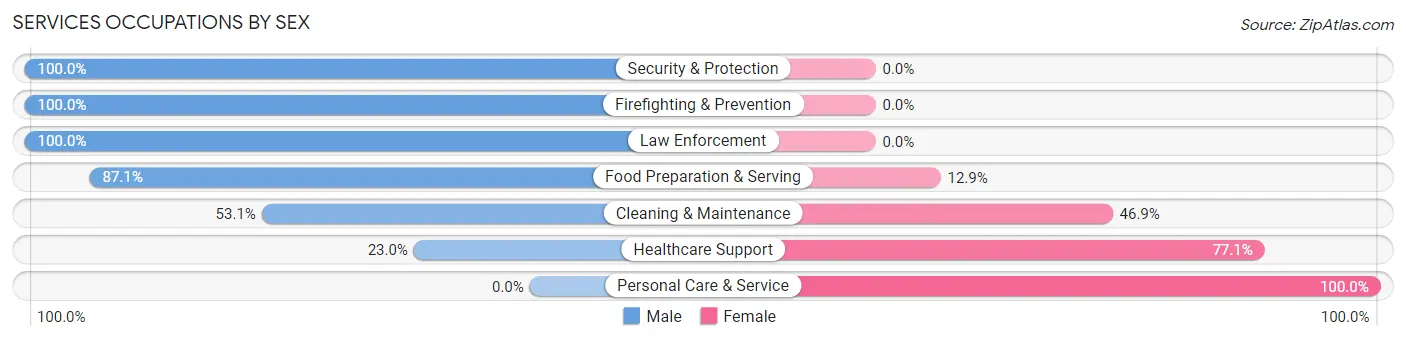 Services Occupations by Sex in Swepsonville