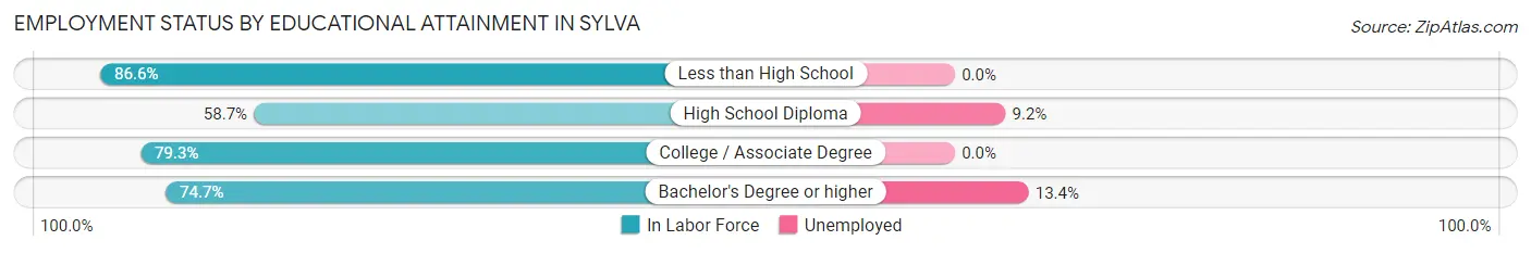 Employment Status by Educational Attainment in Sylva