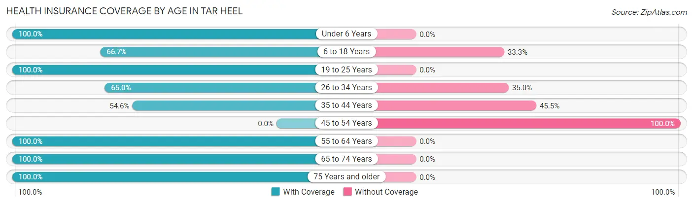 Health Insurance Coverage by Age in Tar Heel