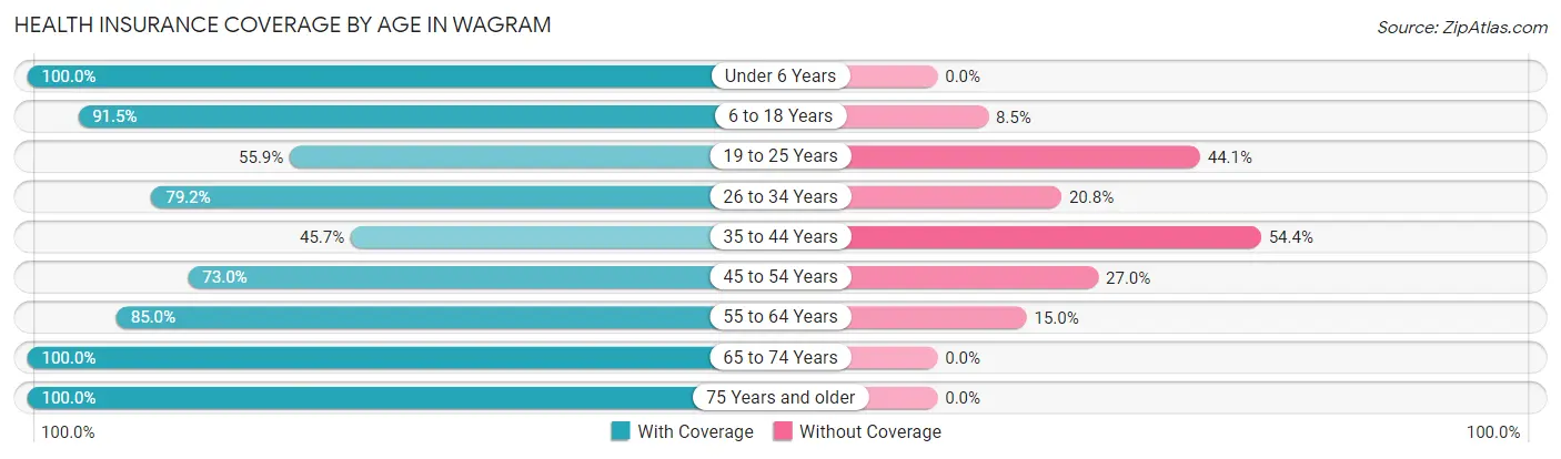 Health Insurance Coverage by Age in Wagram