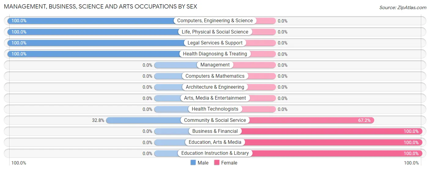 Management, Business, Science and Arts Occupations by Sex in Warsaw