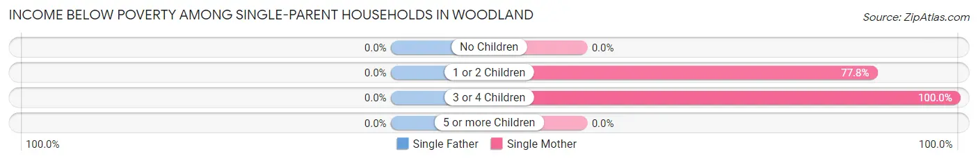 Income Below Poverty Among Single-Parent Households in Woodland