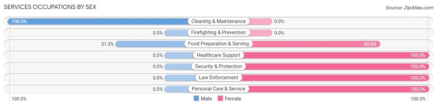 Services Occupations by Sex in Ashley