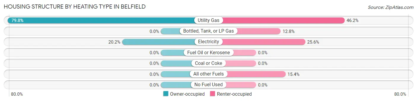 Housing Structure by Heating Type in Belfield