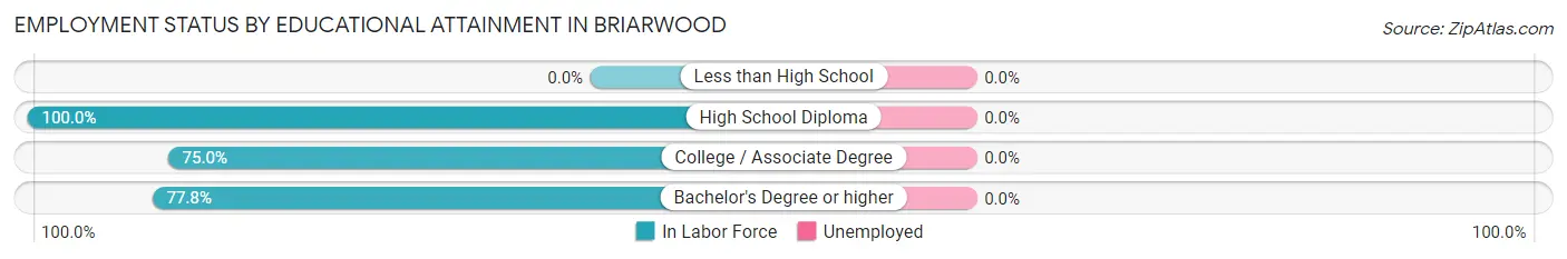 Employment Status by Educational Attainment in Briarwood