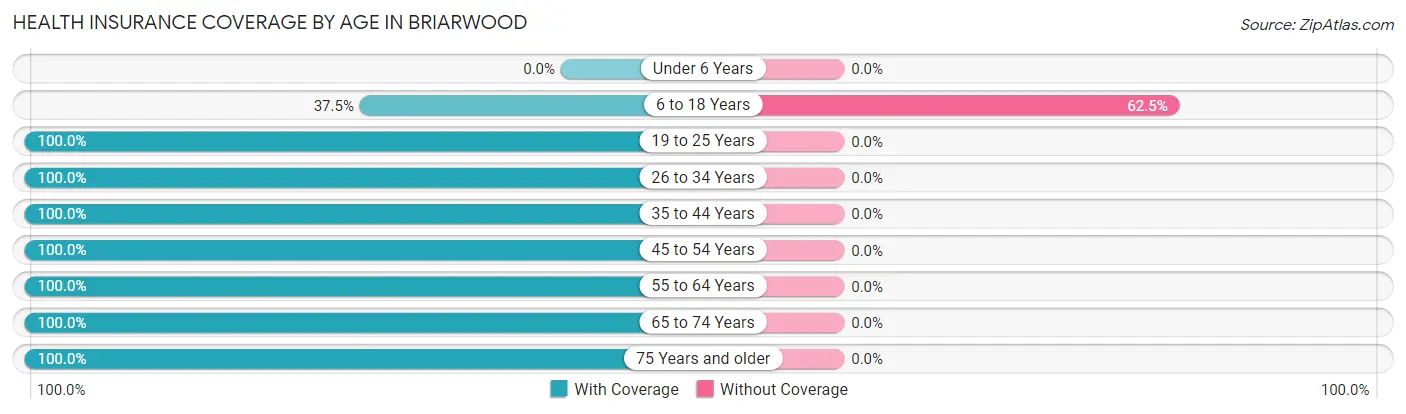 Health Insurance Coverage by Age in Briarwood