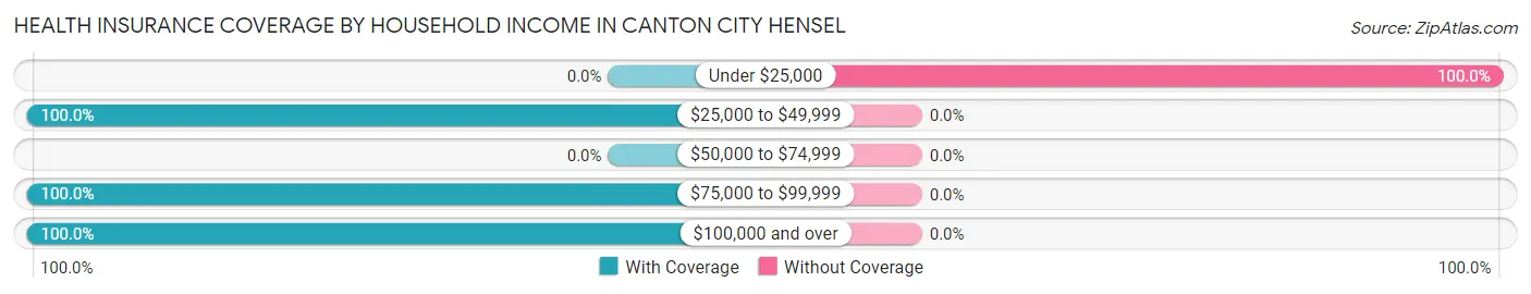Health Insurance Coverage by Household Income in Canton City Hensel