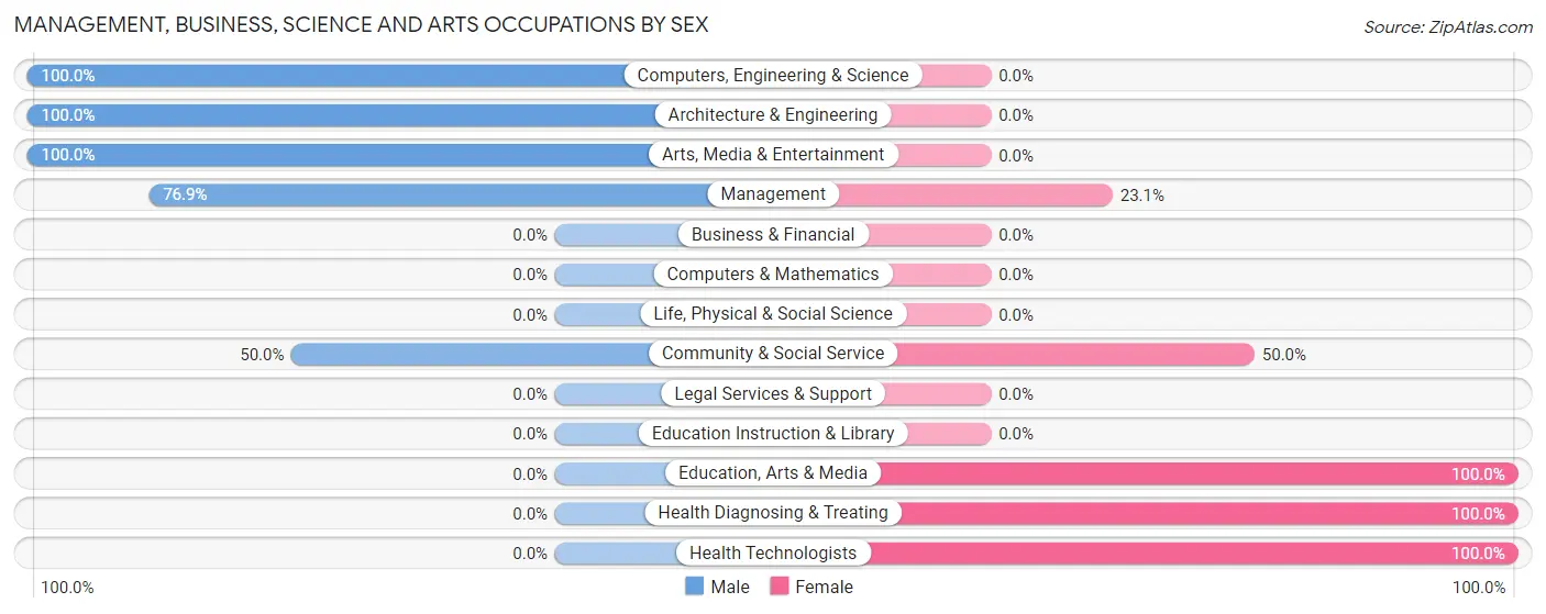 Management, Business, Science and Arts Occupations by Sex in Carpio