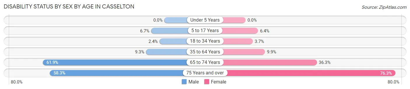 Disability Status by Sex by Age in Casselton