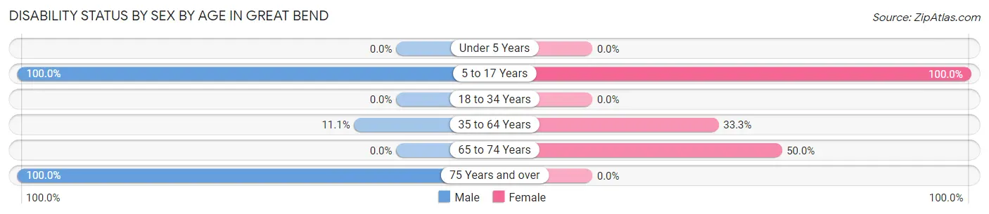 Disability Status by Sex by Age in Great Bend