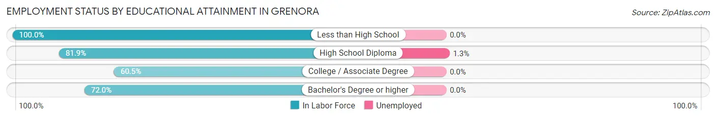 Employment Status by Educational Attainment in Grenora