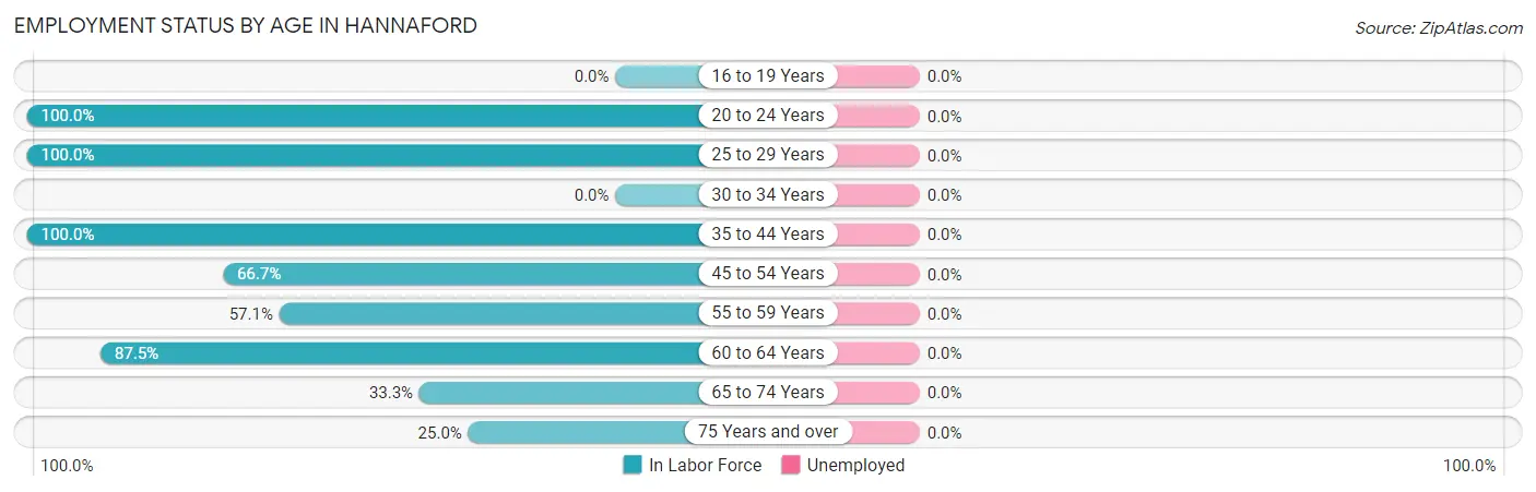 Employment Status by Age in Hannaford
