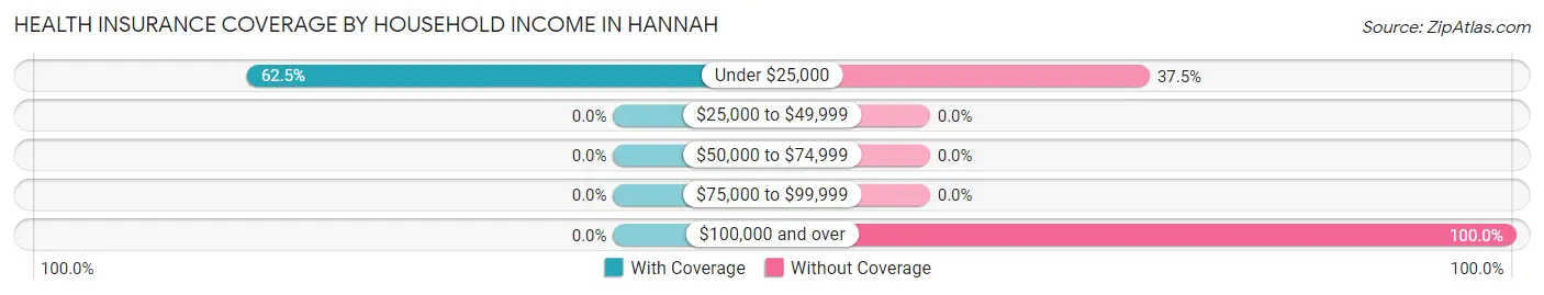 Health Insurance Coverage by Household Income in Hannah
