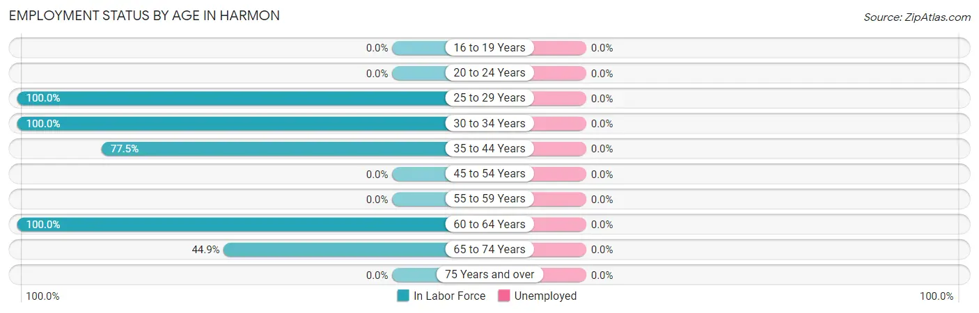 Employment Status by Age in Harmon