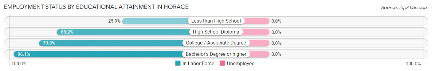 Employment Status by Educational Attainment in Horace