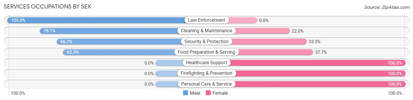 Services Occupations by Sex in Horace