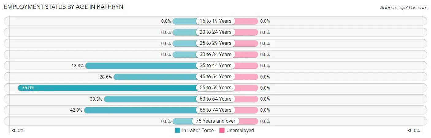 Employment Status by Age in Kathryn