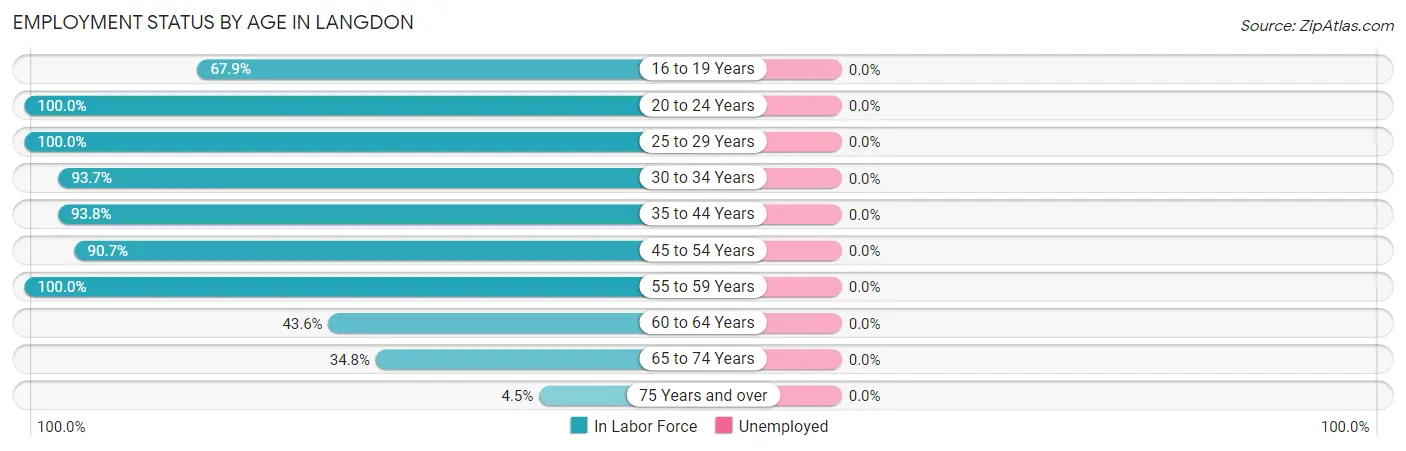 Employment Status by Age in Langdon