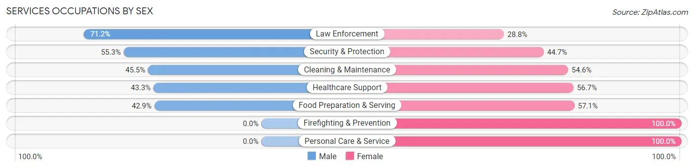 Services Occupations by Sex in Lincoln