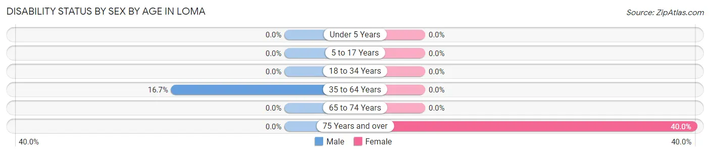 Disability Status by Sex by Age in Loma