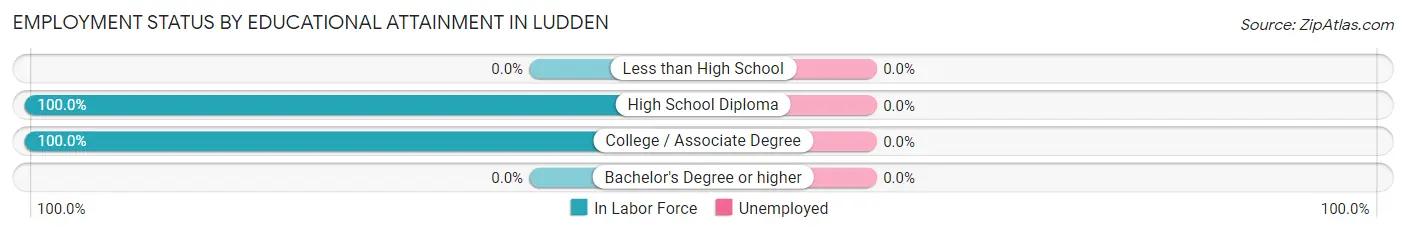 Employment Status by Educational Attainment in Ludden